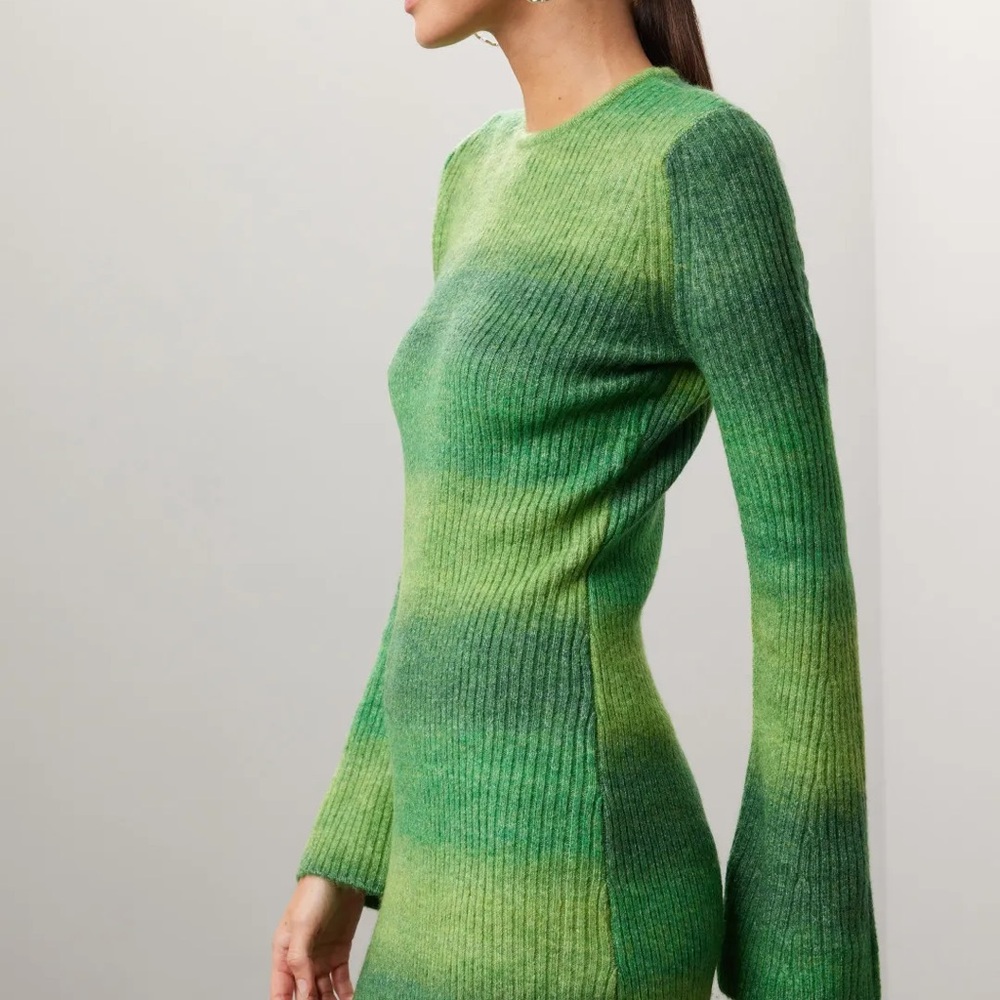 Simon Miller Gummy Green Multi Axon Ombre Sweater Dress - Picture 2 of 8